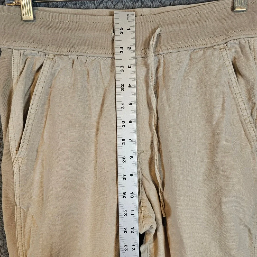 Gap Mens Linen Cotton Blend Joggers Beige Tan Drawstring Pants Small 1064 - Picture 3 of 7